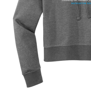 Hoodie court en molleton gris chiné foncé, élégant et décontracté, en mélange de coton doux, à manches longues, pour un usage quotidien - Product Image 3