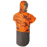 Veste de chasse imperméable et silencieuse pour homme, camouflage orange vif, à capuche, pull-over tactique pour la pêche, la randonnée et la protection contre le vent