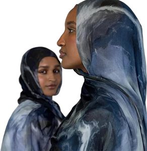 <b>Chiffon</b> Islamic Hijab <b>Scarf</b> With Tie Dye Pattern Breathable Spring Summer Wear For Adults - Product Image 3