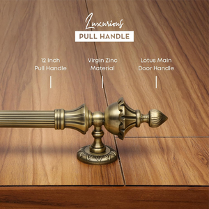 Poignée de porte principale de 18 pouces en alliage de zinc, finition antique, distance entre les trous de 12 pouces, poignée de porte durable, garantie de 3 ans - Product Image 3