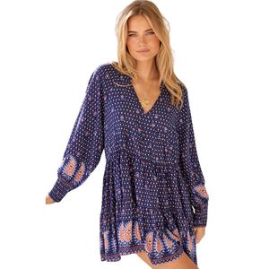 Vestido Mini con Estampado Floral para Mujer, Estilo Vacacional - Product Image 1