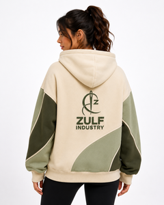 Sweat-shirt à capuche surdimensionné en polaire respirant pour femme, avec blocs de couleur, service OEM ODM - Product Image 5