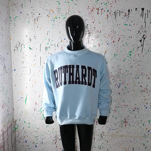 Sweat-shirt à col montant RUTHARDT SKY BLUE 100% BLEU avec broderie appliquée, col large, URBAN PRODUCTIONS - Product Image 5