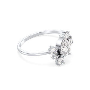 Anillo de Compromiso REYES con Certificado GRA, Oro Sólido de 14K, Corte Pera, Moissanita de 0.88 Quilates, para Mujer, Regalo de Lujo, Joyería Fina - Product Image 3