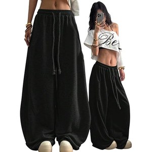 Pantalon de survêtement large pour homme Haody, style hip-hop, en tissu peigné épais, imperméable, respirant, écologique, avec taille élastique et cordon de serrage - Product Image 1