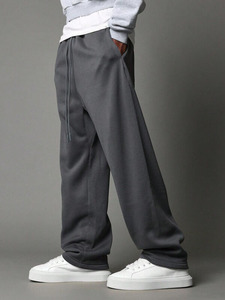 High Quality Custom Stonewashed Fleece Joggers Wholesale <b>Men's</b> Customized Colors Regular Straight Leg Sweatpants Bulk Slight - Product Image 3
