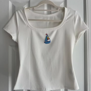 Perles de rocaille contemporaines brodées pour hauts féminins, style vintage, design zen asiatique fait main, cadeau de baptême, mode estivale - Product Image 1