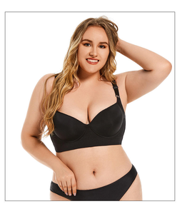 Sujetador push-up sin aros de copa 3/4 para mujer, con tirantes ajustables, espalda en Y, tres cierres de gancho y ojal, de punto transpirable de elastano/nailon. - Product Image 4