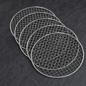 Round Stainless Steel Grilling <b>Tray</b> Disposable <b>BBQ</b> Mesh Easily Cleaned for Charcoal Barbecue Outdoor Use - Product Image 3
