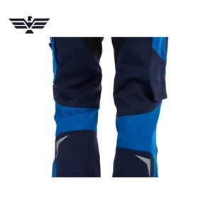 Men's Fluorescent Polyester Heavy Duty <b>Work</b> <b>Pants</b> Navy Royal Blue Reinforced Utility <b>Cargo</b> Trousers Multi-Pocket Construction - Product Image 5