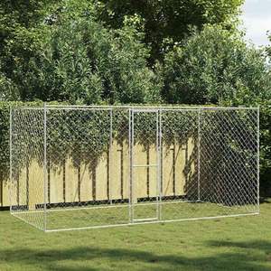 Cage pour chien en acier galvanisé argenté 157,48 x 78,74 x 78,74 pouces, optimisée pour une meilleure lisibilité et une meilleure visibilité aux moteur de recherche - Product Image 1
