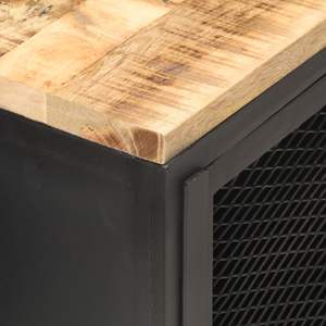 ตู้ข้างเตียงไม้มะม่วงสีดำด้าน พร้อมโต๊ะข้างเตียงเหล็กเคลือบสีฝุ่น ประเภทสินค้า - Product Image 6