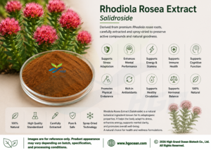 HGO Factory Direct Supply Extrait naturel pur de Rhodiola Rosea (qualité alimentaire) Spécification Salidroside 90% (extrait standardisé) - Product Image 2