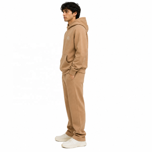 Oversized Hoodies Raglan Sleeves Heavyweight Tracksuit Acid wash box fit & Sweatshirts & pants Spray Wash Hooded <b>Streetwear</b> OEM - Product Image 2