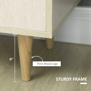 Credenza in Rovere Massiccio, Mobile Buffet per Cucina e Soggiorno con Ripiani Regolabili e Doppie Ante - Product Image 6