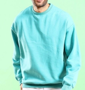 Minimalist Mens Sweatshirt Clean <b>Aesthetic</b> Drop Shoulder Baggy Fit High Quality Cotton Blank Crewneck <b>Top</b> Daily - Product Image 1