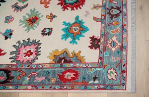 Alfombra Clásica de Lana Anudada a Mano, Estilo Kurdo, con Patrón Floral Bordado, Suave, Acolchada, Lavable, Ecológica, Antideslizante, Apta para Mascotas - Product Image 5