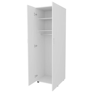 Armadio Bianco a 2 Ante con Asta Appendiabiti per Organizzazione Guardaroba - Product Image 4