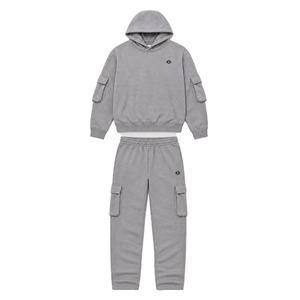Ensembles de sweats à capuche pour hommes en coton à épaules tombantes avec poches cargo personnalisées, en molleton premium, style pull-over et pantalon de jogging, pour la vente en gros, avec logo OEM - Product Image 3