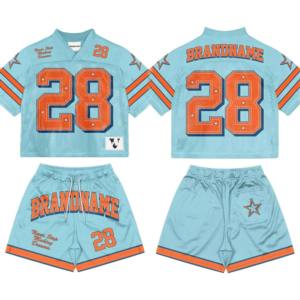 Conjunto de Jersey y Pantalones Cortos de Fútbol Americano, Estilo Moderno, de Malla Transpirable, Impresión Personalizada de Alta Calidad OEM, 2 Piezas - Product Image 4