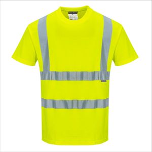 Camisetas de Alta Visibilidad, Ropa de Seguridad, Tejido de Malla Transpirable, Color Verde Lima, Manga Corta - Product Image 1
