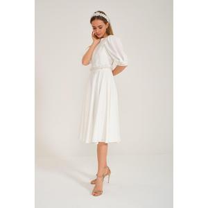 Abito da sposa ricamato a mano abito da sposa promessa abito da sera abito bianco - Product Image 4