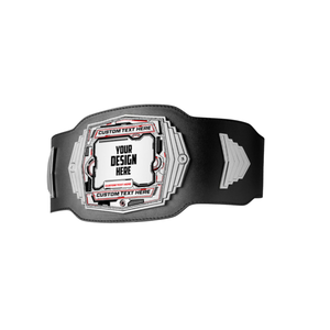 Ceinture de champion personnalisable avec texte, ceinture de titre noire et argentée de haute qualité pour designs sur mesure - Product Image 5