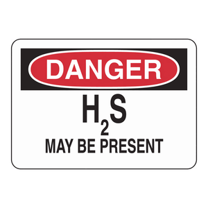 Señal de Advertencia Brady: Puede Estar Presente H2S, 7 x 10 Pulgadas, Impresa en Aluminio con Protección UV para Uso Industrial y de Laboratorio en Exteriores - Product Image 3