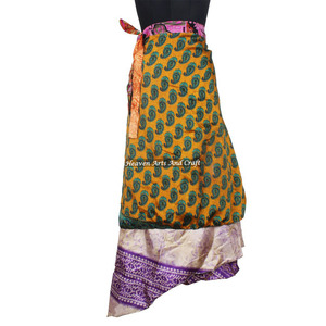 100 Formas de Usar el Pañuelo Mágico de Seda Vintage de la India de 38 Pulgadas, Pañuelo Largo de Seda Vintage para Mujer, Falda Envolvente de 2 Capas Reversible - Product Image 4