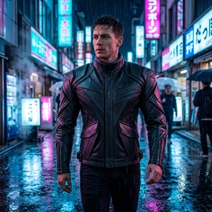 Blouson en cuir noir personnalisé pour homme, style moto futuriste, avec panneaux sculptés, style motard, streetwear, vêtement d'extérieur haut de gamme OEM - Product Image 6