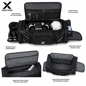 Custom OEM Ice Hockey <b>Equipment</b> Bag Waterproof Sports Duffel Bag Large Capacity Team Training Travel Gear Bag - Product Image 3