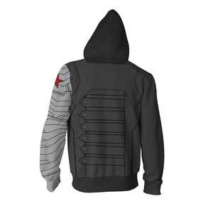 Unisex Hooded <b>Zipper</b> <b>Sweatshirt</b> Winter Windproof Casual Regular Fit 370g Knitted Polyester Armor Design Front Logo - Product Image 2