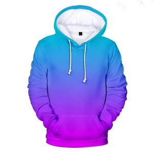 Men's Gradient Color Hooded Sweatshirt Regular Fit Casual Spring Wear 100% Polyester Knitted Breathable Pocket Design 2027 - Product Image 2