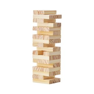 Juego de torre de madera que cae de 54 piezas Caja de bloques apilables de madera de pino para que los niños jueguen y se diviertan. - Product Image 1