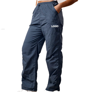 Ensemble short et blouson bomber femme deux pièces en tissu tissé imperméable écologique avec logo personnalisé Storm Blue, style streetwear, coupe ample, manches longues - Product Image 5