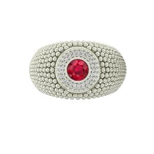 Anillo de Platino con Rubí Natural para Mujer |   Anillo de Compromiso de Lujo con Gema Roja |   Joyería Fina - Product Image 1