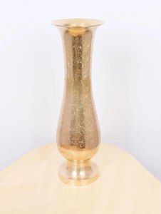 Hot Sale Gold Modern Style Flower <b>Vase</b> for Tabletop Display Handcrafted Aluminium Customizable Color Living Room Fancy <b>Vase</b> - Product Image 1