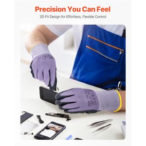 12 Pares de Guantes de Trabajo Recubiertos de Nitrilo para Pantallas Táctiles, Guantes de Seguridad para Jardinería y Construcción - Product Image 3