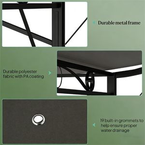 กันสาดระเบียงกลางแจ้งสีน้ำตาล ดีไซน์หลังคาคลุมและศาลาที่สวยงาม - Product Image 2