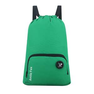 Mochila de yute con cordón Arctic Fox para niños, bolsa deportiva impermeable con cremallera, color verde manzana - Product Image 1