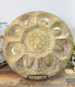 Handmade Wedding Brass Embossed Charger Plate Dining Decoration Indian Style <b>Dinner</b> Dishes Plate at Cheap Price For Party Use - Product Image 5