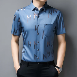 New Men's Business Casual Short Sleeved Shirt <b>No</b> Iron and Wrinkle Resistant Top - Product Image 6