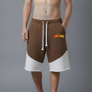Shorts cargo pour hommes en toile 100% coton, couleur unie, taille mi-haute élastique, écologiques, confortables et respirants, OEM/ODM, style urbain - Product Image 1