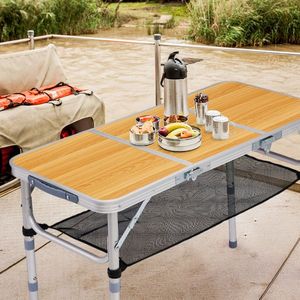 <b>Outdoor</b> Folding 3ft Aluminum <b>Table</b> Portable Picnic <b>Table</b> with 3 Adjustable Heights Lightweight <b>Foldable</b> for Patio or Sid - Product Image 4