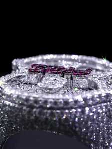 Custom Number 8 15ct Lab Grown Diamond Rhodium Plated Iced Princess Cut Layered Setting Hip Hop <b>925</b> <b>Silver</b> <b>Ring</b> Passes Diamond - Product Image 6