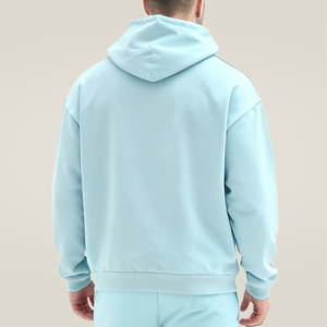 เสื้อฮู้ดดี้ผ้าฝ้าย 100% เนื้อผ้าเรียบ ผ้าฝ้ายหนา รับสกรีนโลโก้ ทรงโอเวอร์ไซส์ ไหล่ตก เสื้อฮู้ดดี้ผู้ชายสำหรับออกกำลังกาย คอกลม - Product Image 2
