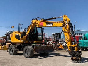 Excavatrice sur pneus d'occasion JCB JS145W 4x4, moteur Cummins HYDAC, poids opérationnel 22 tonnes, engrenage moteur pour travaux de construction, de voirie et de terrassement - Product Image 1