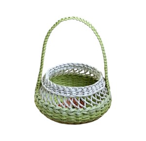 Panier en rotin tissé à la main sur mesure, élégant, écologique, bicolore, décoratif, pour l'exportation - Product Image 1