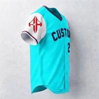 Maillot de baseball 100 % haute qualité pour homme avec logo blanc, manches courtes, coupe classique, impression sublimée à 100 % par RIVIAN ATLANTIC