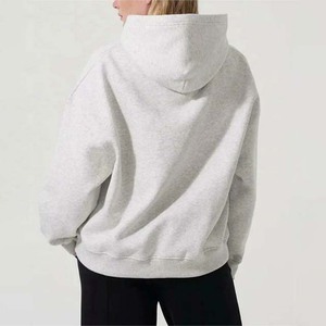 Sweat-shirts à capuche surdimensionnés en molleton tricoté pour femmes, pulls à manches longues, tenues décontractées d'automne avec poches, en coton pour l'hiver - Product Image 4